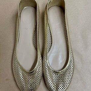 J. Crew Metallic Gold Loafers